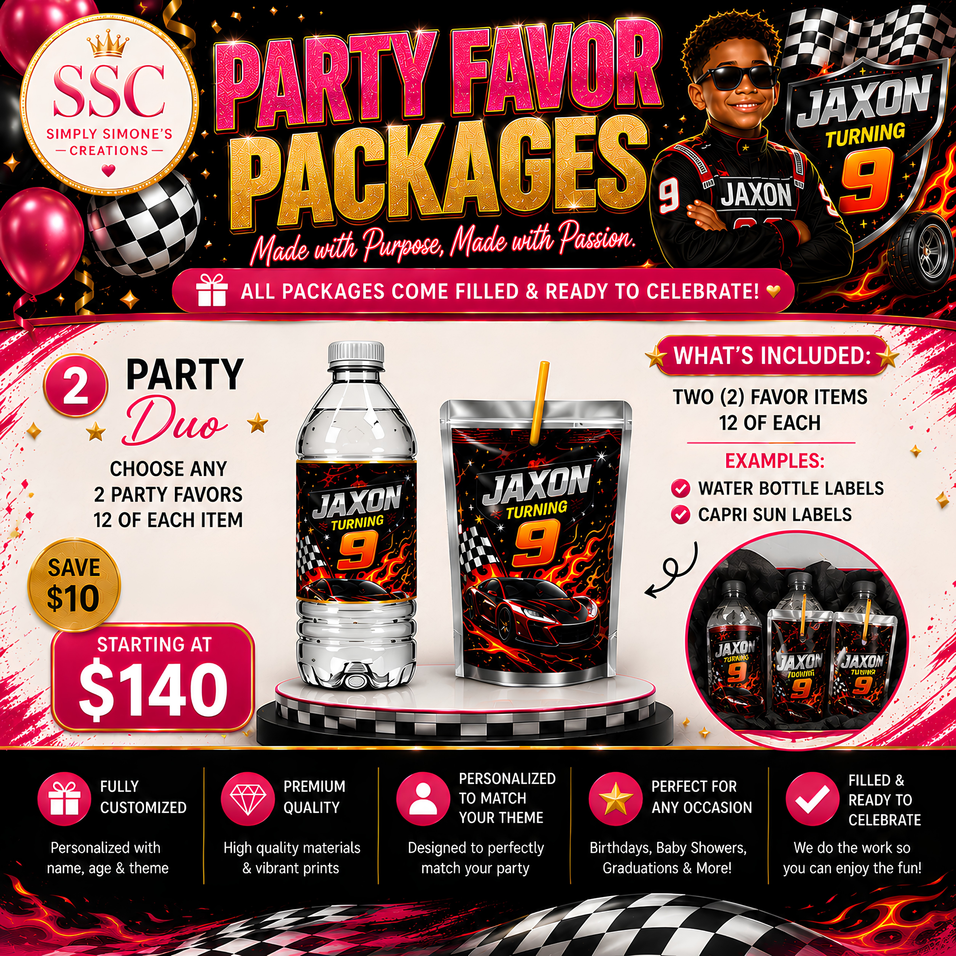 Party Duo Custom Favor Package | Choose Any 2